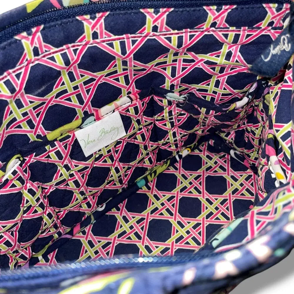 Vera Bradley Ribbons Little Betsy Shoulder Bag Floral Retired Blue Handbag Purse